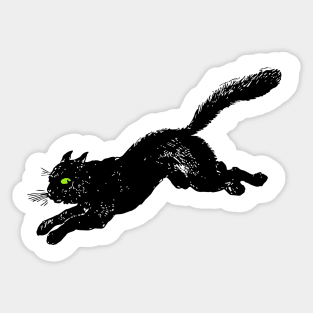 Vintage Spooky Halloween Cat Sticker